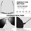 Joopin Large Aviation Black Sunglasses for Men, Retro Military Sun