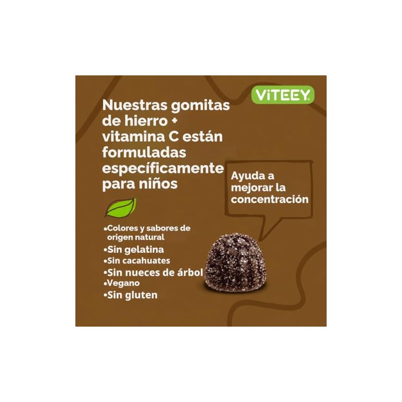 Viteey Gomitas Hierro Niños Vitamina Apoya Energía Formulación Células Sanguíneas