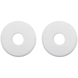 HAJXZH 2pcs Wall Split Flange ABS Plumbing Cover Plates Self-Adhesive Escutcheon Plate Cover for Water Pipe Faucet Decoration Accessories (26mm / 1.02inch White)