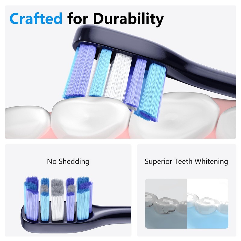 Marlincare Replacement Electric Toothbrush Heads, 4 Pack for One Year