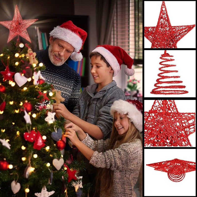 Tree Crown Star Tree Topper Hollowed Christmas Tree Topper Star
