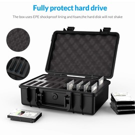 ORICO Hard Drive Case 3.5inch 20-Bay Multi-Protection HDD Storage Box Suitcase with Foam External Hard Drive Carrying Case Anti-Static Shock Moisture Proof for WD/Seagate/Toshiba-PSC L20