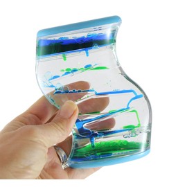 Curious Minds Busy Bags 1 Dual Drip Liquid Dripping Timer - Calm Down Jar - Soothing and Calming Motion - Liquid Timer Sensory Office Toy - Visual Stimulation (1 Random Color)