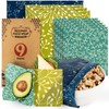 Akeeko Reusable Beeswax Food Wraps - Assorted 9 Packs, Reusable,