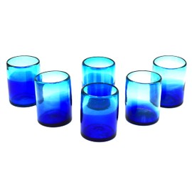 Sofia's Findings Artisan Hand Blown Glass Water Blue Glass Collection (Glass Juice)