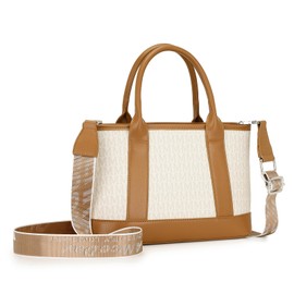 Miss Lulu Woman Handbag - Elegant M Print, Jacquard Shoulder Strap, Lightweight for Everyday Elegance
