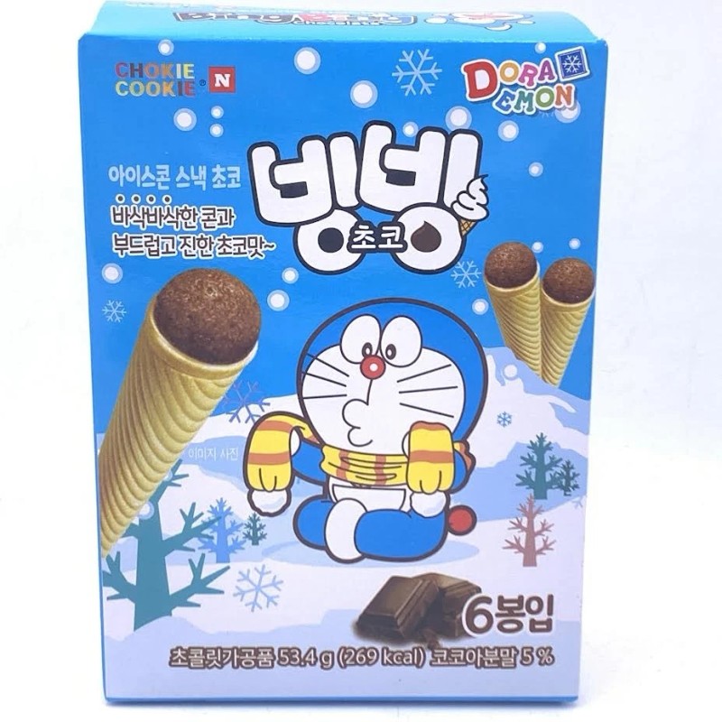 Chokie Cookie Doraemon Chokie Cookie Icecone Snack Bingbing Chocolate 53.4g/(6pcs)