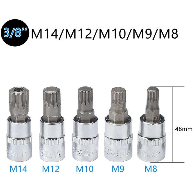 Nutmanel 10pcs Torx Bit Socket Set Spline Set Triple Square