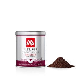 Illy illy Ground Coffee Espresso - 100% Arabica Coffee Ground C Intenso Dark Roast C Warm Notes of Cocoa & Dried Fruit - Rich Aromatic Profile - Precise Roast - No Preservatives C 4.4 Ounce