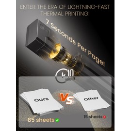 Phomemo G100 Ultra Fast Portable Printers Wireless for Travel, 100mm/s, 499g, 300DPI, 1300mAh, Thermal Inkless Bluetooth 5.2/USB 2.0, iOS/Android/PC, US Letter/A4/A5/B5/B5w, with Carry & 20 Sheets