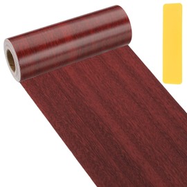 PATIKIL Wood Grain Repair Tape 6" x33', Self Adhesive Realistic Textured Repair Patch Peel and Stick Wood Tape with Scraper for Floor Door Window Furniture Table Walnut