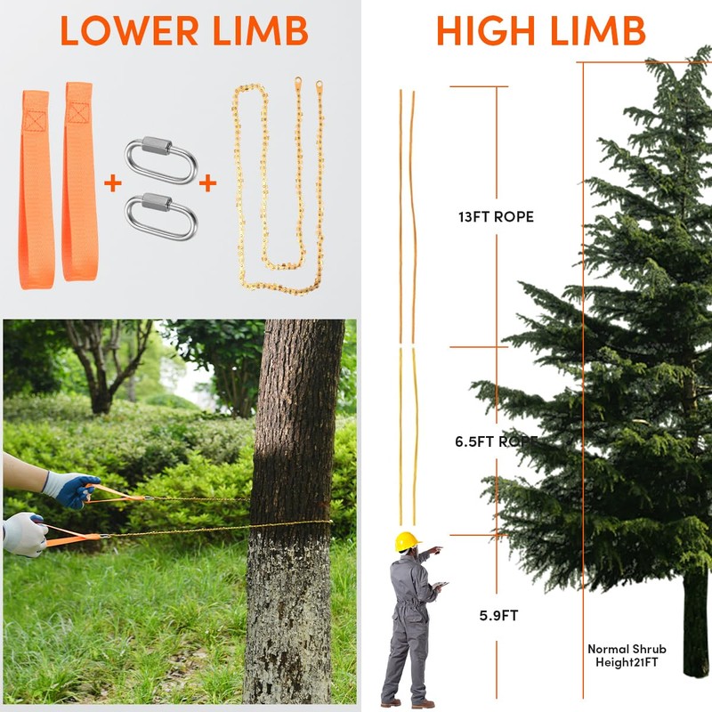 55 Inch Rope Chain Saw with 70 Sharp Teeth &
