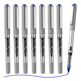 EYEYE Rollerball Pens Blue Bold Point, 8 Pack Liquid Ink Pen 1.0mm Quick Dry, Blue Ink Pens Fine Point Smooth Writing Pen for Journaling, Note Taking, Office, School Supplies