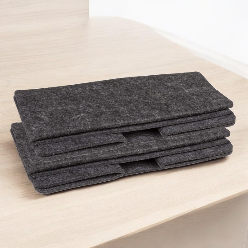 MIJOMA Set of 2 Felt Storage Boxes, Dark Grey, Foldable