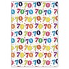70th Birthday Wrapping Paper Gift Wrap, 2 Sheets, 1 Matching