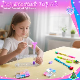 MOMUSE DIY Pen Making Kit, Fun Pen Creator Studio – Design 12 Sparkly Pens with Sequins & Beads, Creative Craft Kits Gift for Kids Girls & Boys Ages 6-12, Birthday & School Art Projects