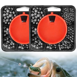 7 Division 240g Split Shot Fishing Weights, Soft Metal Fishing Sinkers Rust Proof Split Carp Dispenser Weights Tackle with Storage Box for Sea River Lake Coarse Match Carp Fishing Line Casting