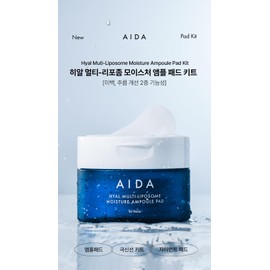 AIDA Hyal Multi-Liposome 30,000 ppm Moisture Ampoule Pad Kit, Toner Pad, Anti Aging, Smoth and Glow Skin for all skin type 90mm size pad, 50 sheets