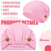 Geyoga 10 Pcs Soft Bouffant Caps with Buttons, Gourd-Shape Caps