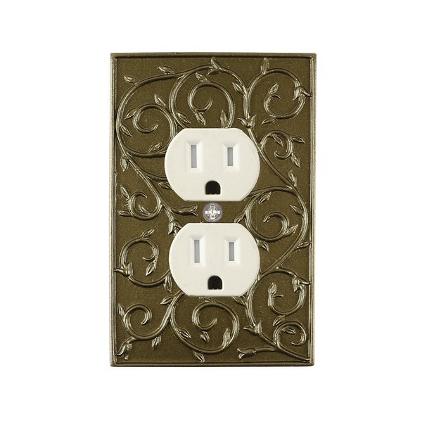 Meriville French Scroll Electrical Outlet Wall Plate Cover, Hand Painted
