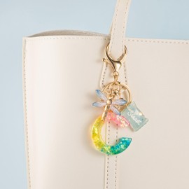 SELOVO Initial Keychain Letter C Colorful Cute Keyring for Young Women