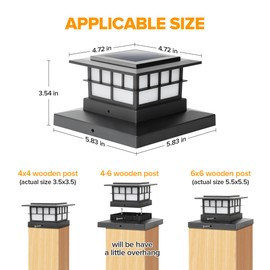 LUTEC 2 Pack Solar Post Cap Lights, IP65 Waterproof Solar Fence Post Lights for 4x4 5x5 6x6 Wooden/Vinyl Posts, Warm White 3000K LED Solar Powered Lighting Decor for Yard, Garden, Patio, Deck