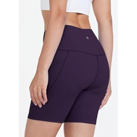 Willit 6" Women's Swim Shorts with Liner Pockets High Waisted Bathing Shorts Bottoms Tummy Control UPF 50+ Purple XS