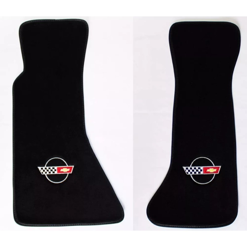 AFM NEW! FLOOR MATS 1984-1996 Corvette With Embroidered Circle Emblem