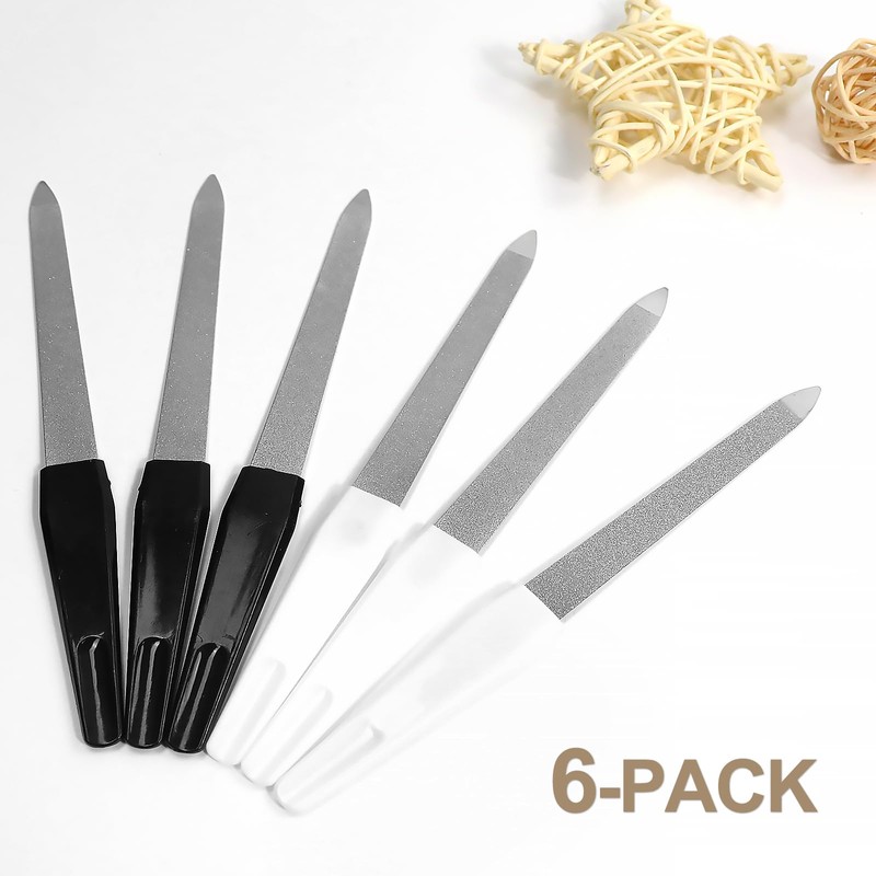 Sularpek 6 Pack Metal Nail File, Nail File, Professional Nail