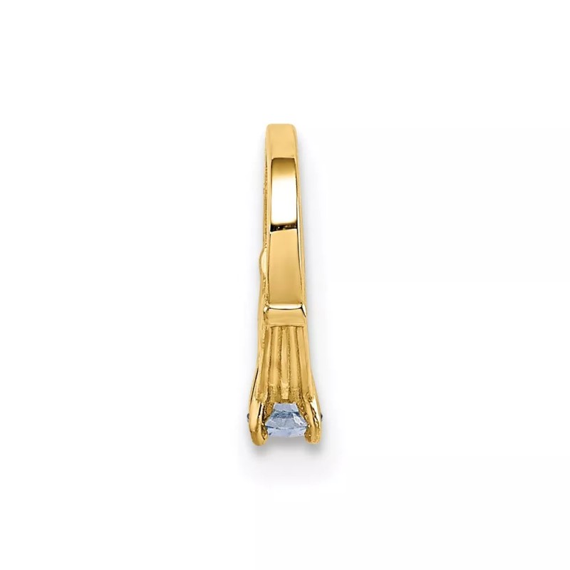 Unbranded 14K Yellow Gold 3D Ring with Light Blue CZ