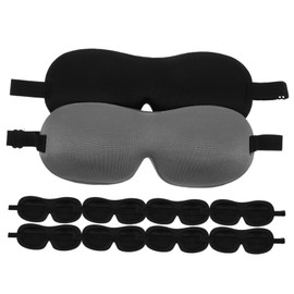 FOMIYES 10PCS Sleep Mask Blackout Eye Cover for Women and Men No Nose for Complete Light Blocking for Travel Airplane and Restful Sleep