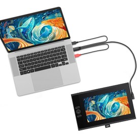 UGEE 3 en 1 Cable Compatible con Tableta Gráfica con Pantalla UE12/UE12P/UE16, U1200/U1600