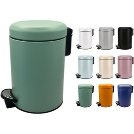 KW Soft Shade Small Round Pedal Bin 3ltr (Maldives Green, 3 Ltr)