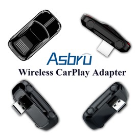 Asbru Wireless CarPlay Adapter, 2025 Car Play Wireless Adapter for Cars with Built-in Wired CarPlay, Style-LED