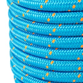Zeluga 15-135 Double Braided Arborist Rope 0.55in. x 125ft. 8400 Lbs Breaking Strength, Static Rope for Tree Work, Camping, Halyard, Swing, Sailing, Blue