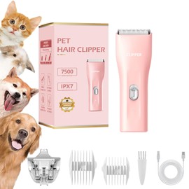 Dog Grooming Kit Clipper for Thick Coat Low Noise Cordless Cat Hair Trimmer Rechargeable Shaver Pet Grooming Tools for Small and Large Animals