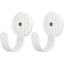 Linwnil 2 Pack Magnetic Wreath Hanger Wreath Holder Wreath Hanger Hook for Metal Front Door for Christmas Decorations (White, 43mm)