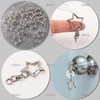 AUEAR, 60 Pack Silver Star Shaped Spring Snap Keychains Clip