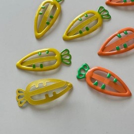 Hair clip carrot snap fruit cute Y2K hair clip snap clip hair clip accent / 헤어핀 당근 똑딱 과일 귀여운 Y2K 헤어핀 똑딱핀 머리핀 포인트