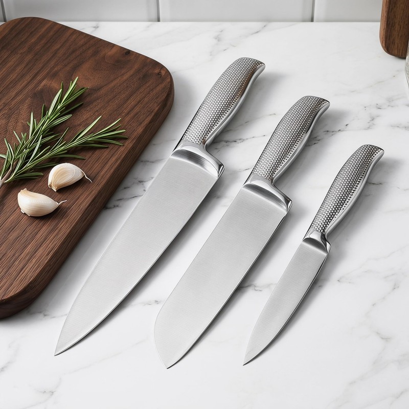 FONGDANLAITE 3PC Kitchen Knife Set for Beginners – 8 Inch