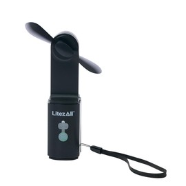 LitezAll Rechargeable Pocket Fan with Flashlight