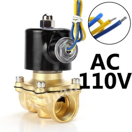 Beduan Brass Electric Solenoid Valve, 1/2" 110V Air Valve Normally Colsed for Water Air Gas Fuel Oil