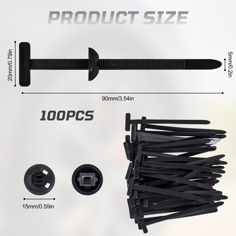 Nylon Universal Cable Tie Buckle,100PCS Upgrade Heavy-Duty Self-Locking UV-Resistant Wire