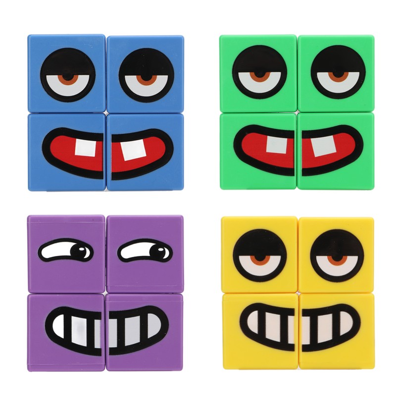 Expressions Matching Cube Face Changing Building Blocks Educational Interactive Toy