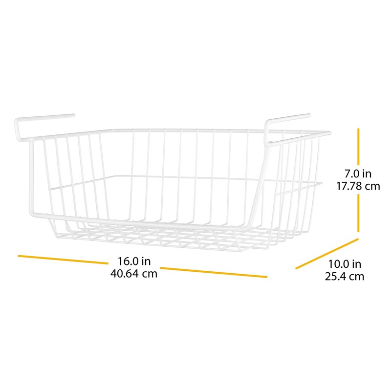 Whitmor White Wire Shelf Basket