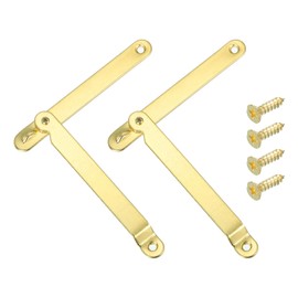 uxcell 2Pcs 6.5"x0.43" Folding Support Lid Hinges, Right Side Lift Up Lid Stay Hinge, 180 Degree Rotatable Metal Retro Hinges with Screws for Wooden Cases Boxes Trunk Chest, Copper