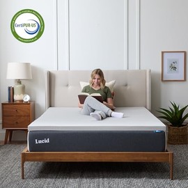 Lucid - Colchoneta de Memory Foam con Infusión de Carbón de Bambú - Sobrecolchón Ventilado de 7.5 cm - Topper para Colchón Refrescante - Suave y...   
