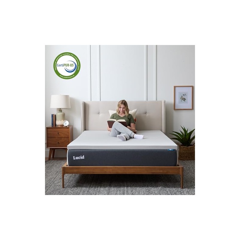 Lucid - Colchoneta de Memory Foam con Infusión de Carbón