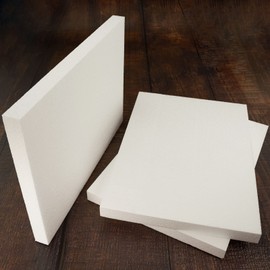 MCE-Commerce Polystyrene Sheets Rectangular 210 x 297 x 20 mm Pack of 3 for Crafts, Model Making, Creative Projects, Styrofoam, White, A4 21x29,7x2 cm