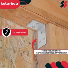 KOTARBAU® Pack of 12 Angle Connectors 30 x 45 x 25 mm Galvanised Steel Silver Heavy Duty Angle Bar Connector Furniture Angle Plate Wood Connector Shelf Angle Galvanised Stable Durable Steel Angle